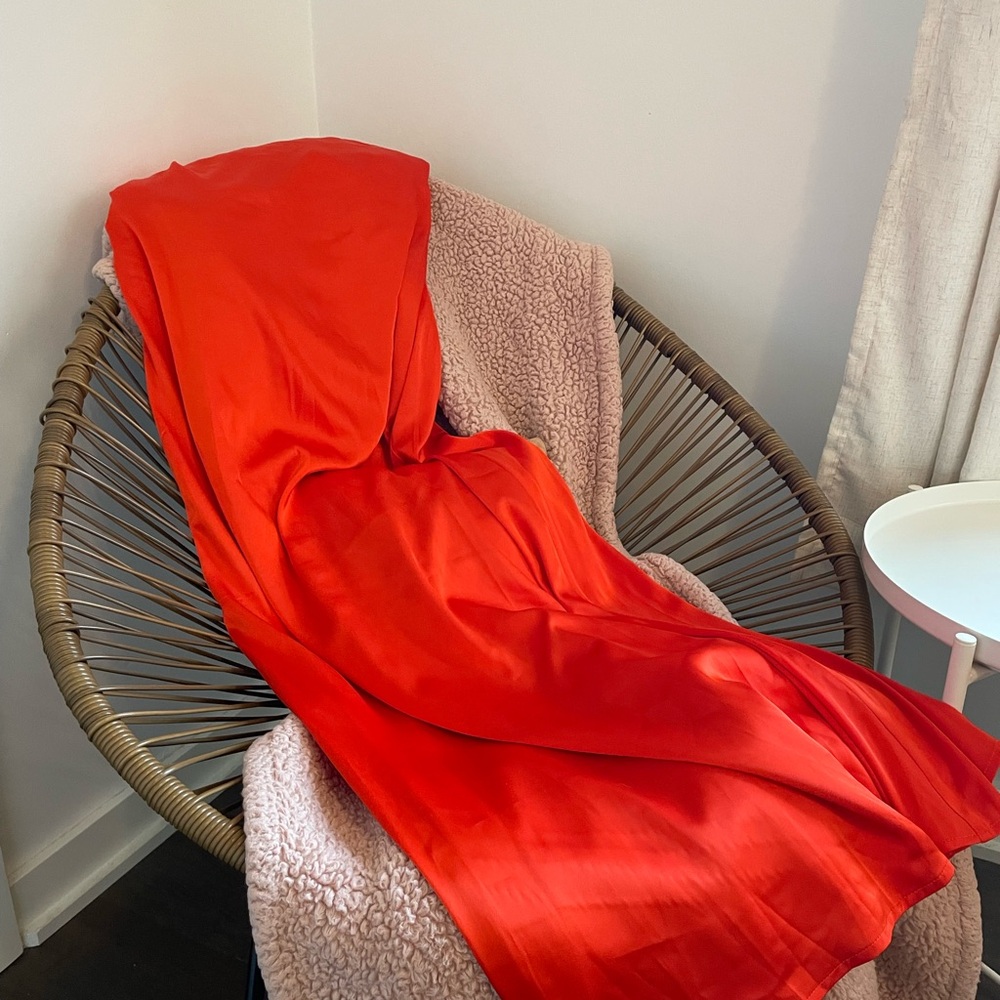 Peppermayo Orange/Reddish Maxi Strapless Dress
